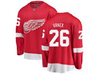 #26 Breakaway Thomas Vanek Men's Red NHL Jersey - Home Detroit Red Wings