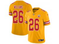 #26 Limited Damien Williams Gold Football Youth Jersey Kansas City Chiefs Inverted Legend Vapor Rush