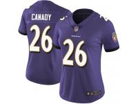 #26 Limited Maurice Canady Purple Football Home Women's Jersey Baltimore Ravens Vapor Untouchable