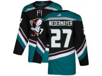 #27 Adidas Authentic Scott Niedermayer Men's Black Teal NHL Jersey - Alternate Anaheim Ducks