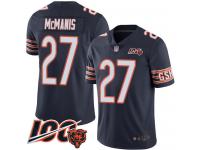 #27 Limited Sherrick McManis Navy Blue Football Home Youth Jersey Chicago Bears 100th Season