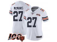 #27 Limited Sherrick McManis White Football Women's Jersey Chicago Bears 100th Season