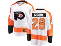 #28 Breakaway Claude Giroux White NHL Away Men's Jersey Philadelphia Flyers