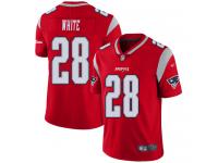 #28 Limited James White Red Football Men's Jersey New England Patriots Inverted Legend