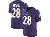 #28 Limited Justin Bethel Purple Football Home Youth Jersey Baltimore Ravens Vapor Untouchable