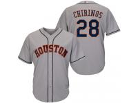 #28  Robinson Chirinos Grey Baseball Road Men's Jersey Houston Astros Cool Base