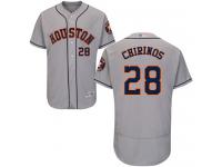 #28 Robinson Chirinos Grey Baseball Road Men's Jersey Houston Astros Flex Base