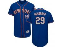 #29 Authentic Devin Mesoraco Men's Royal Gray Baseball Jersey - Alternate New York Mets Flex Base