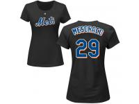 #29 Devin Mesoraco Women's Black Baseball - Name & Number New York Mets T-Shirt