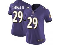 #29 Limited Earl Thomas III Purple Football Home Women's Jersey Baltimore Ravens Vapor Untouchable