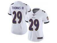 #29 Limited Earl Thomas III White Football Road Women's Jersey Baltimore Ravens Vapor Untouchable