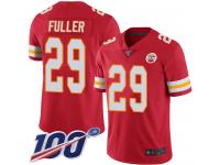 #29 Limited Kendall Fuller Red Football Home Men's Jersey Kansas City Chiefs Vapor Untouchable 100th Season