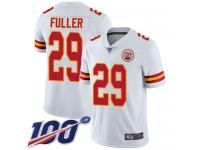#29 Limited Kendall Fuller White Football Road Youth Jersey Kansas City Chiefs Vapor Untouchable 100th Season