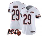 #29 Limited Tarik Cohen White Football Road Women's Jersey Chicago Bears Vapor Untouchable 100th Season