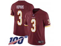 #3 Limited Dustin Hopkins Burgundy Red Football Home Youth Jersey Washington Redskins Vapor Untouchable 100th Season