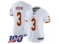 #3 Limited Dustin Hopkins White Football Road Women's Jersey Washington Redskins Vapor Untouchable 100th Season