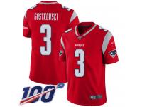 #3 Limited Stephen Gostkowski Red Football Youth Jersey New England Patriots Inverted Legend 100th Season