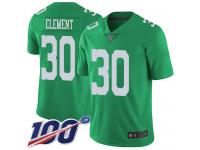 #30 Limited Corey Clement Green Football Men's Jersey Philadelphia Eagles Rush Vapor Untouchable 100th Season