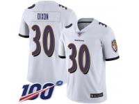 #30 Limited Kenneth Dixon White Football Road Youth Jersey Baltimore Ravens Vapor Untouchable 100th Season