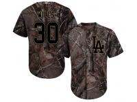 #30 Maury Wills Camo Baseball Men's Jersey Los Angeles Dodgers Realtree Collection Flex Base