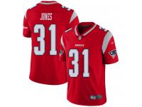 #31 Limited Jonathan Jones Red Football Men's Jersey New England Patriots Inverted Legend