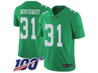 #31 Limited Wilbert Montgomery Green Football Men's Jersey Philadelphia Eagles Rush Vapor Untouchable 100th Season