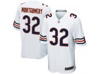 #32 Game David Montgomery White Football Road Youth Jersey Chicago Bears