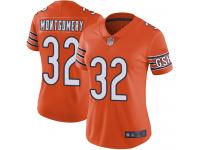#32 Limited David Montgomery Orange Football Alternate Women's Jersey Chicago Bears Vapor Untouchable