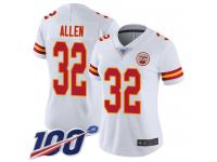 #32 Limited Marcus Allen White Football Road Women's Jersey Kansas City Chiefs Vapor Untouchable 100th Season