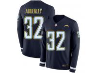 #32 Limited Nasir Adderley Navy Blue Football Men's Jersey Los Angeles Chargers Therma Long Sleeve