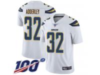 #32 Limited Nasir Adderley White Football Road Men's Jersey Los Angeles Chargers Vapor Untouchable 100th Season