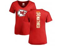 #32 Tyrann Mathieu Red Football Backer Women's Kansas City Chiefs T-Shirt
