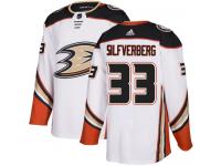 #33 Adidas Authentic Jakob Silfverberg Youth White NHL Jersey - Away Anaheim Ducks