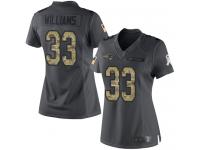 #33 Limited Joejuan Williams Black Football Women's Jersey New England Patriots 2016 Salute to Service