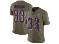 #33 Limited Joejuan Williams Olive Football Men's Jersey New England Patriots 2017 Salute to Service