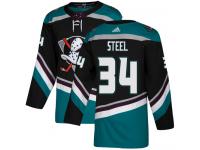 #34 Adidas Authentic Sam Steel Youth Black Teal NHL Jersey - Alternate Anaheim Ducks