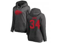 #34 Carlos Hyde Ash Football One Color Women's Kansas City Chiefs Pullover Hoodie