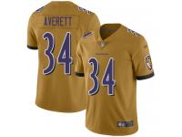 #34 Limited Anthony Averett Gold Football Youth Jersey Baltimore Ravens Inverted Legend Vapor Rush