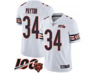 #34 Limited Walter Payton White Football Road Men's Jersey Chicago Bears Vapor Untouchable 100th Season