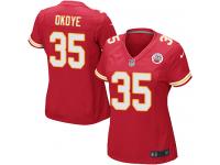 #35 Christian Okoye Kansas City Chiefs Home Jersey _ Nike Women's Red NFL Game