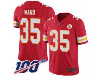#35 Limited Charvarius Ward Red Football Home Men's Jersey Kansas City Chiefs Vapor Untouchable 100th Season