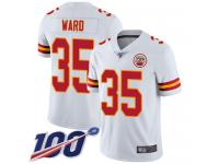 #35 Limited Charvarius Ward White Football Road Men's Jersey Kansas City Chiefs Vapor Untouchable 100th Season