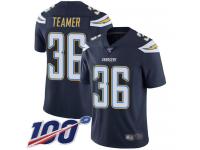 #36 Limited Roderic Teamer Navy Blue Football Home Men's Jersey Los Angeles Chargers Vapor Untouchable 100th Season