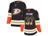 #37 Adidas Authentic Nick Ritchie Men's Black NHL Jersey - Anaheim Ducks Drift Fashion