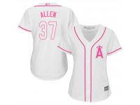 #37 Authentic Cody Allen White Baseball Women's Jersey Los Angeles Angels of Anaheim Fashion Cool Base