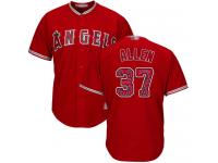 #37 Cody Allen Red Baseball Men's Jersey Los Angeles Angels of Anaheim Team Logo Fashion Flexbase