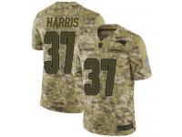 #37 Limited Damien Harris Camo Football Men's Jersey New England Patriots 2018 Salute to Service