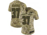 #37 Limited Damien Harris Camo Football Women's Jersey New England Patriots 2018 Salute to Service