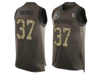 #37 Limited Damien Harris Green Football Men's Jersey New England Patriots Salute to Service Tank Top