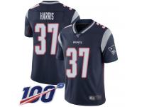 #37 Limited Damien Harris Navy Blue Football Home Youth Jersey New England Patriots Vapor Untouchable 100th Season